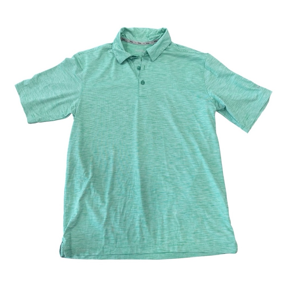 Men’s Walter Hagen Green and white striped polo shirt.‎ Size Small